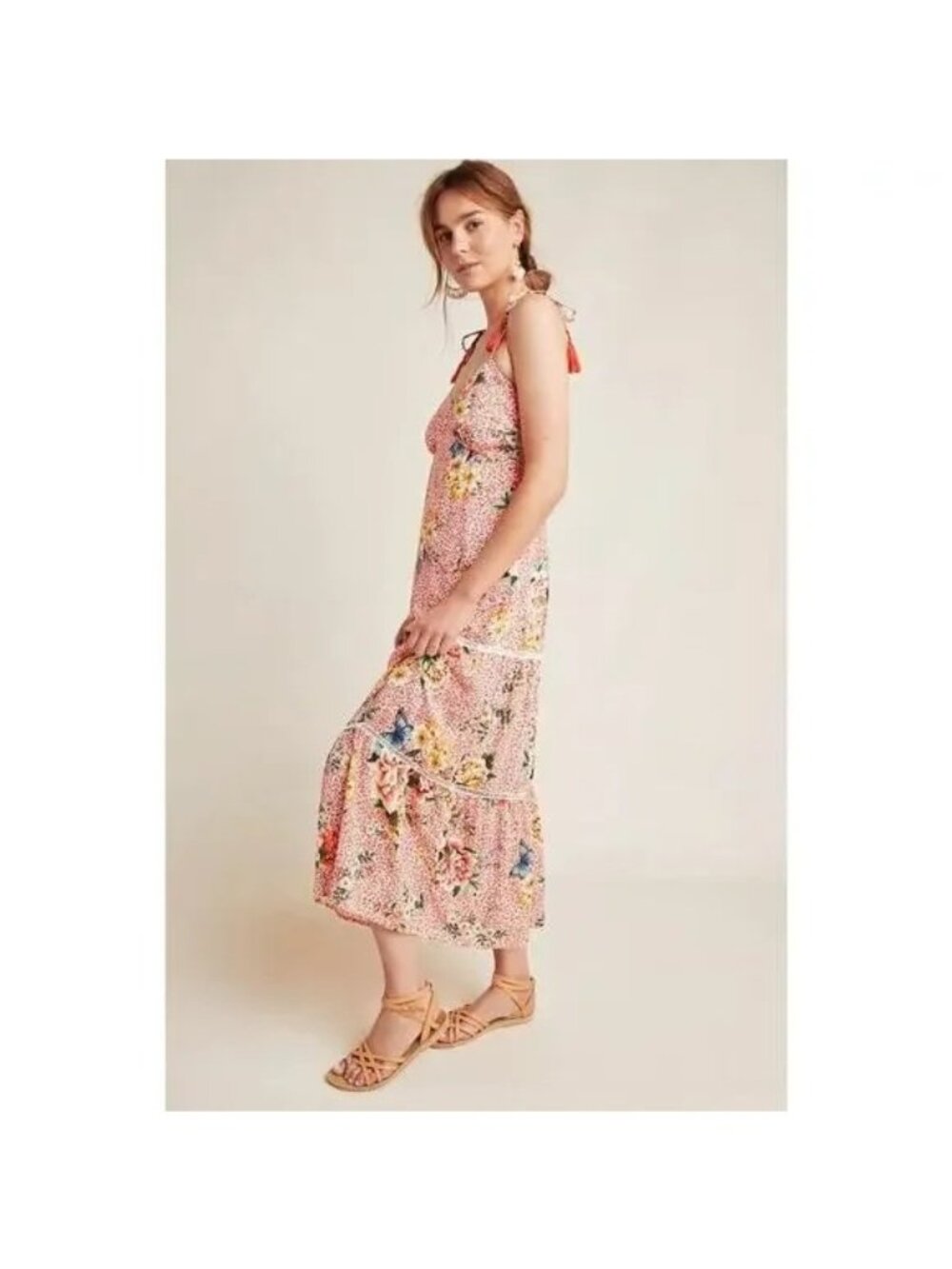 Farm Rio Verbena Midi Floral Dress Womens Small Petite Anthropologie